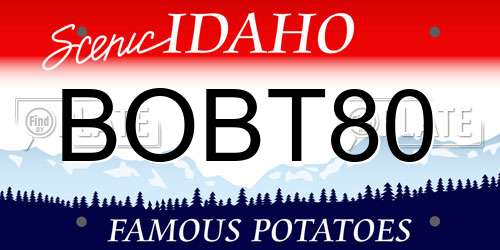 BOBT80 Idaho License Plate