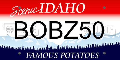 BOBZ50 Idaho License Plate