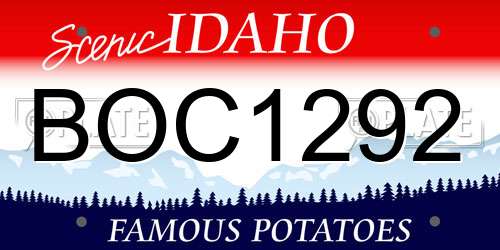 BOC1292 Idaho License Plate