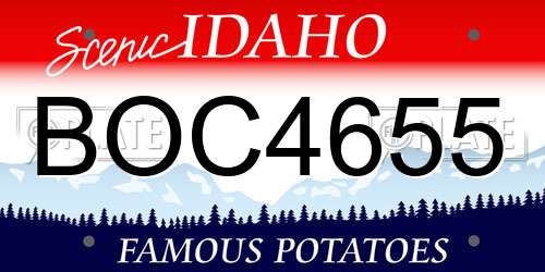 BOC4655 Idaho License Plate