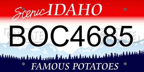 BOC4685 Idaho License Plate