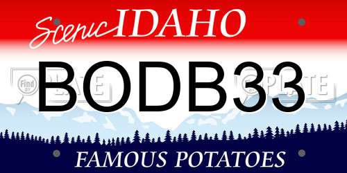 BODB33 Idaho License Plate