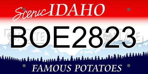 BOE2823 Idaho License Plate