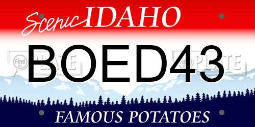 BOED43 Idaho License Plate