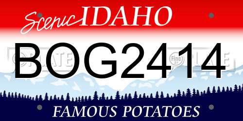 BOG2414 Idaho License Plate