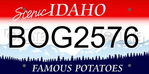 BOG2576 Idaho License Plate