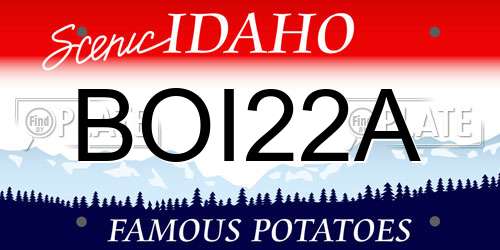 BOI22A Idaho License Plate