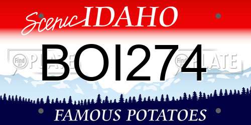 BOI274 Idaho License Plate
