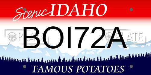 BOI72A Idaho License Plate