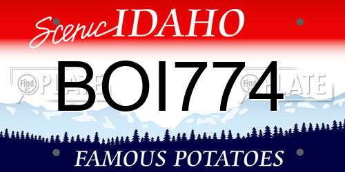 BOI774 Idaho License Plate