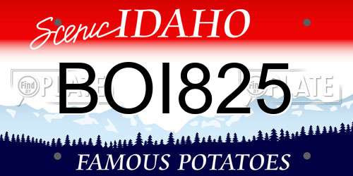 BOI825 Idaho License Plate