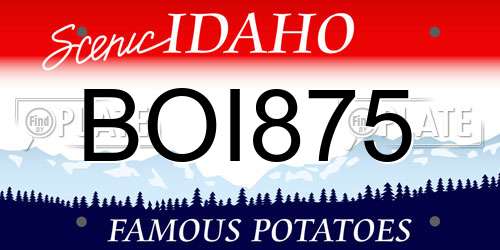 BOI875 Idaho License Plate