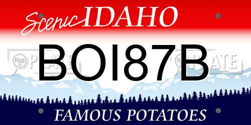 BOI87B Idaho License Plate