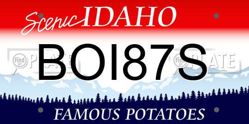 BOI87S Idaho License Plate