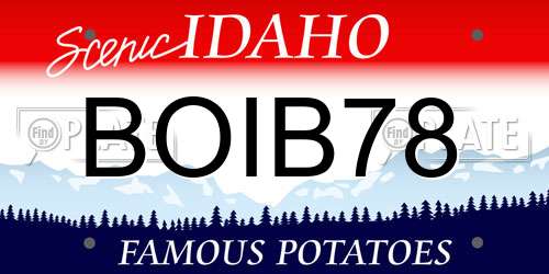 BOIB78 Idaho License Plate