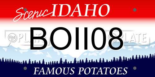 BOII08 Idaho License Plate