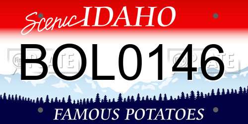 BOL0146 Idaho License Plate
