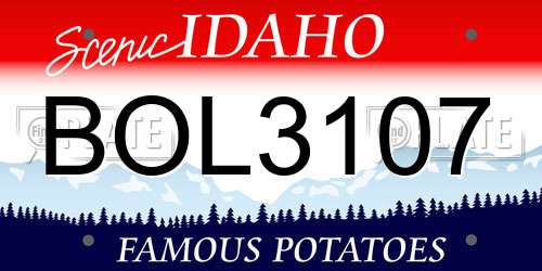 BOL3107 Idaho License Plate