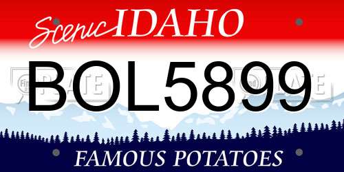BOL5899 Idaho License Plate
