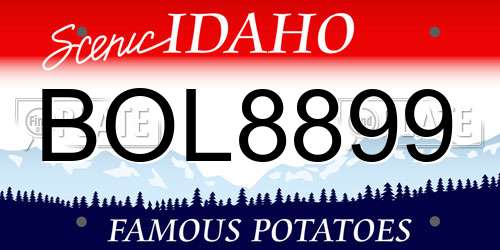 BOL8899 Idaho License Plate