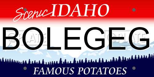 BOLEGEG Idaho License Plate