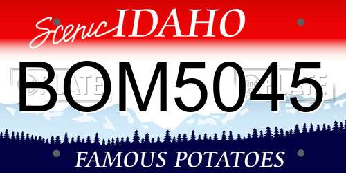 BOM5045 Idaho License Plate