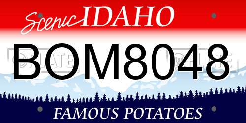 BOM8048 Idaho License Plate