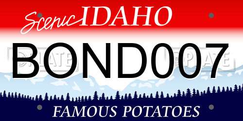 BOND007 Idaho License Plate
