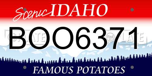 BOO6371 Idaho License Plate