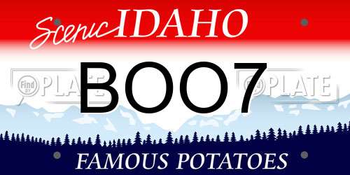 BOO7 Idaho License Plate