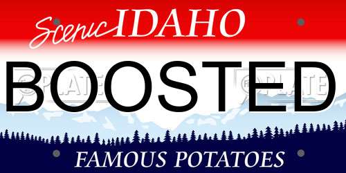 BOOSTED Idaho License Plate