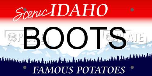 BOOTS Idaho License Plate