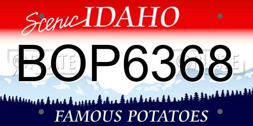 BOP6368 Idaho License Plate