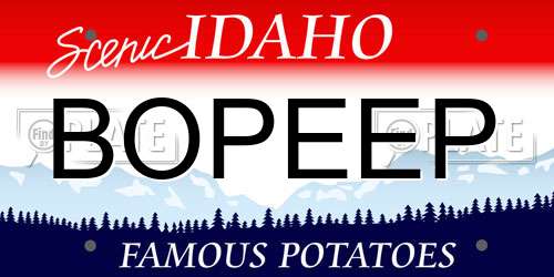 BOPEEP Idaho License Plate