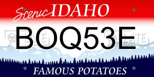 BOQ53E Idaho License Plate