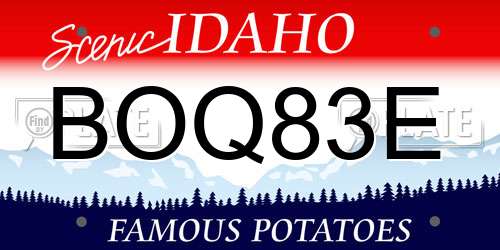BOQ83E Idaho License Plate