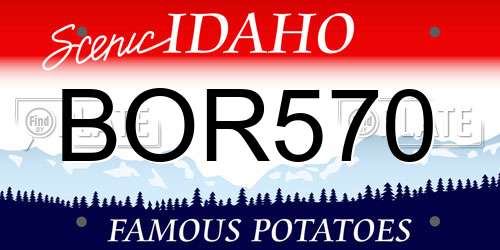 BOR570 Idaho License Plate