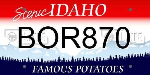 BOR870 Idaho License Plate