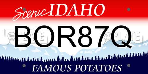 BOR87Q Idaho License Plate