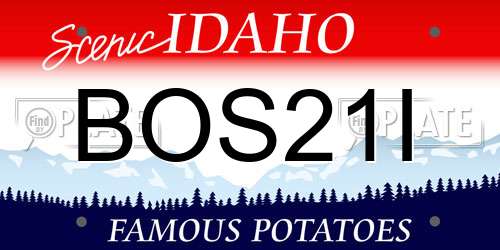 BOS21I Idaho License Plate