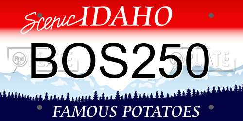 BOS250 Idaho License Plate