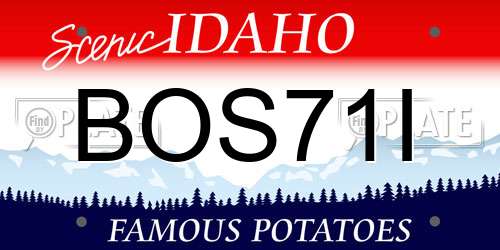 BOS71I Idaho License Plate