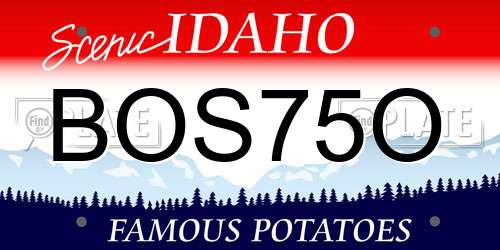 BOS75O Idaho License Plate