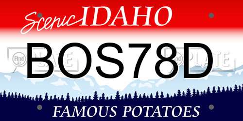 BOS78D Idaho License Plate