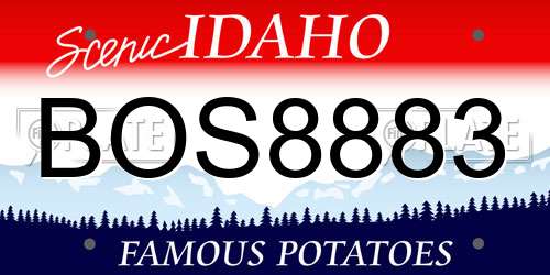 BOS8883 Idaho License Plate