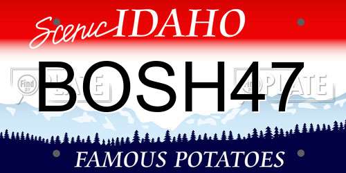 BOSH47 Idaho License Plate