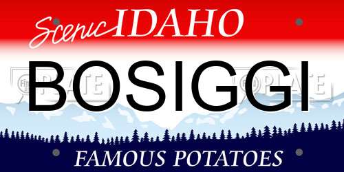 BOSIGGI Idaho License Plate