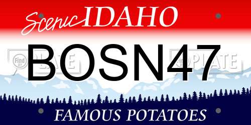 BOSN47 Idaho License Plate