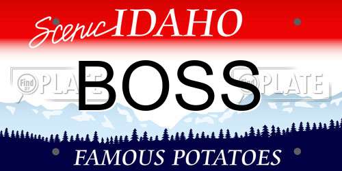 BOSS Idaho License Plate