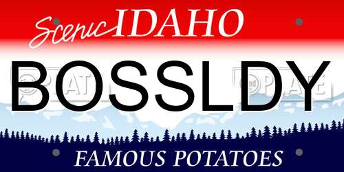 BOSSLDY Idaho License Plate